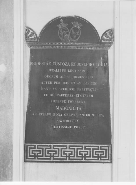 lapide commemorativa, opera isolata - manifattura mantovana (sec. XIX)