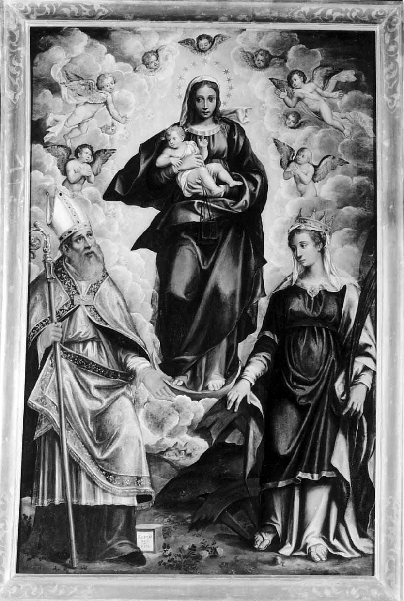 Madonna con Bambino e Santi (dipinto, opera isolata) di Urbini Vittoriano (seconda metà sec. XVI)