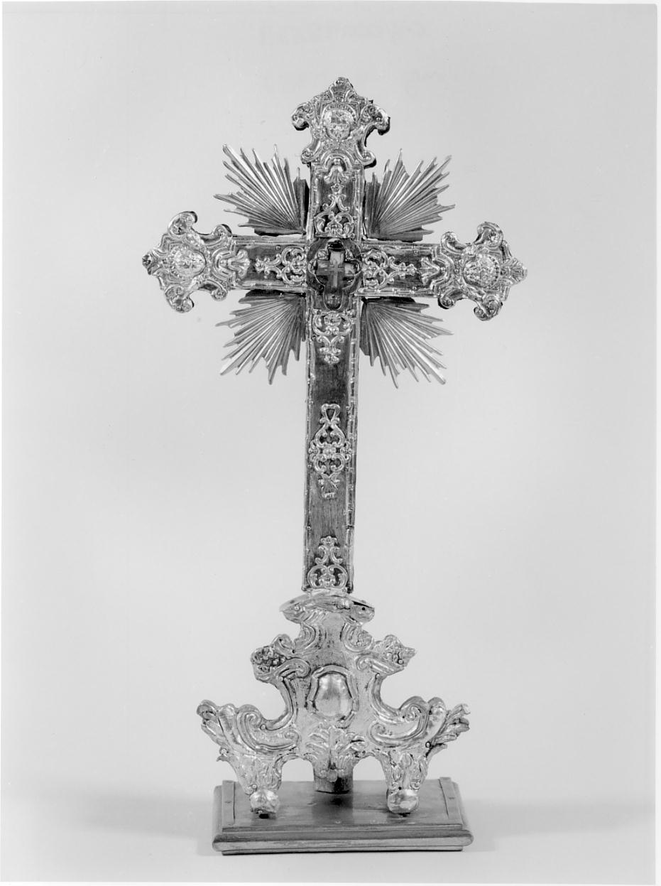 reliquiario - a croce, opera isolata - produzione lombarda (seconda metà sec. XVIII)