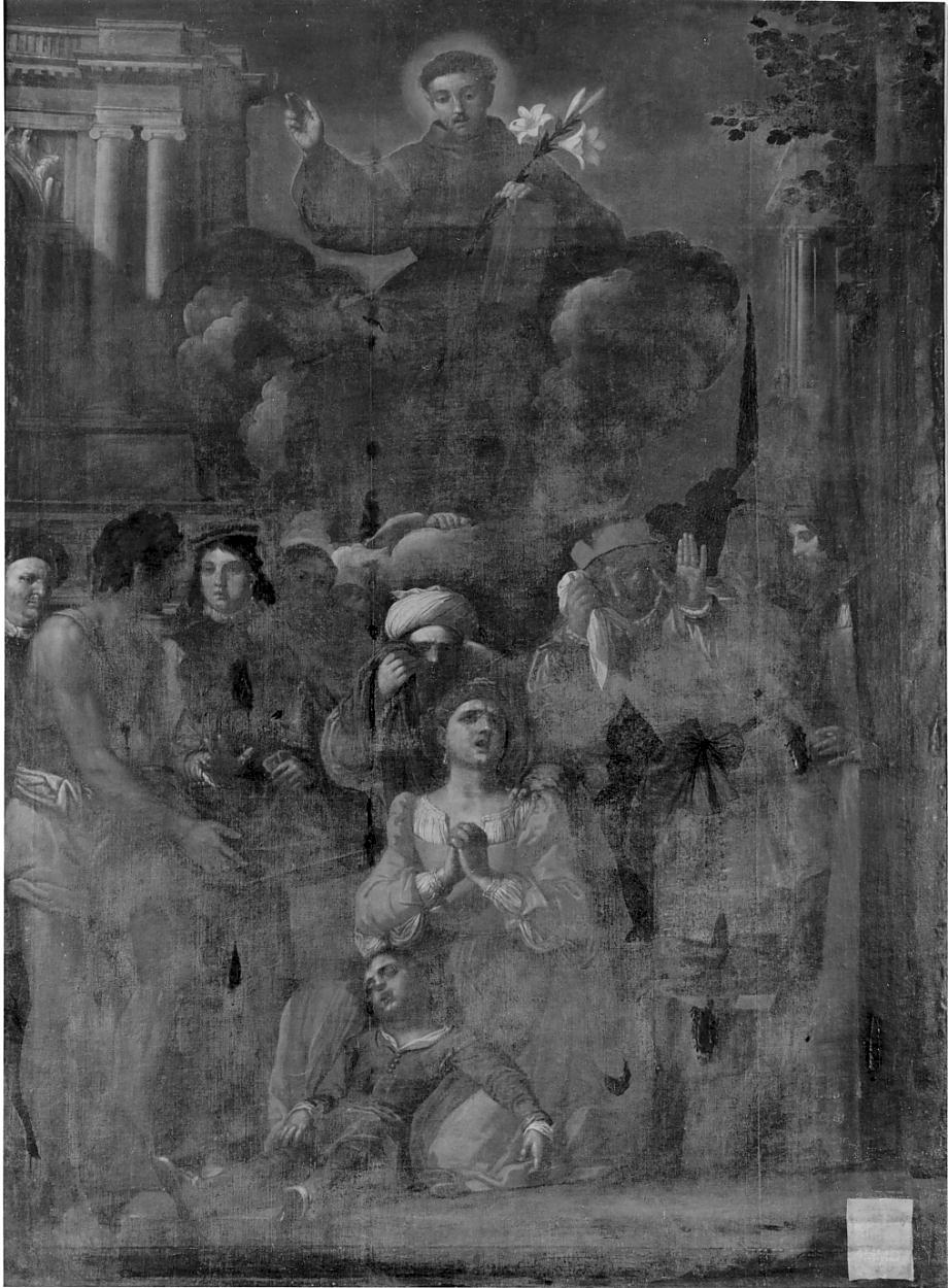 Sant'Antonio da Padova e il miracolo del neonato (dipinto, elemento d'insieme) di Pombioli Tommaso detto Conciabracci (prima metà sec. XVII)