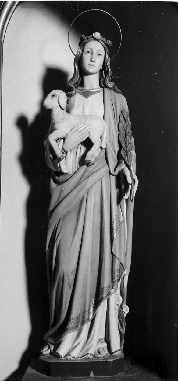 Sant'Agnese (statua, opera isolata) - ambito cremonese (seconda metà sec. XIX)