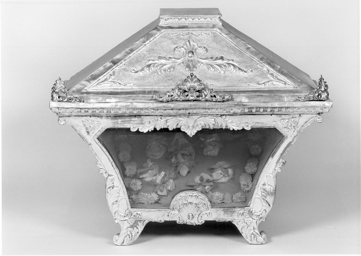 reliquiario a teca - a urna, opera isolata - produzione lombarda (sec. XIX)