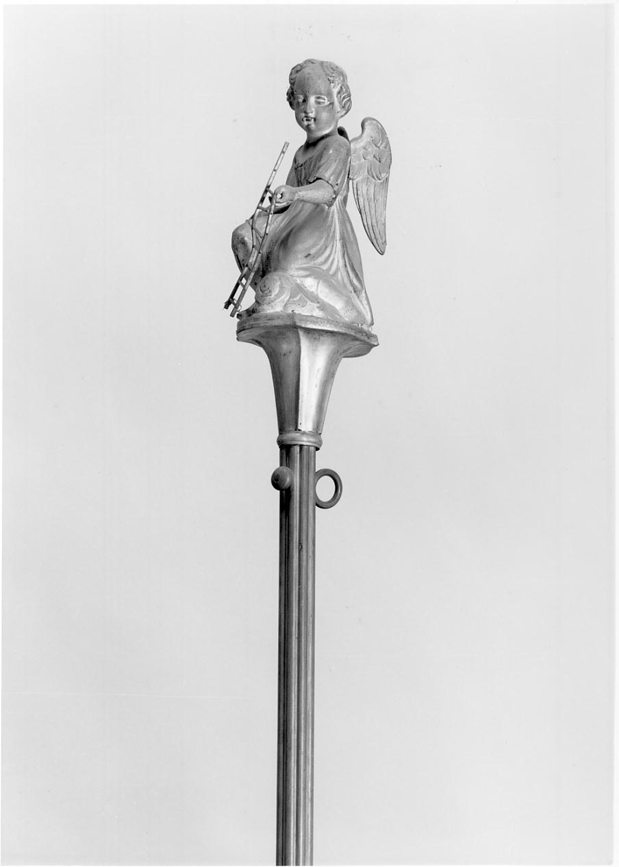 angelo (asta di baldacchino processionale, serie) - produzione lombarda (prima metà sec. XX)