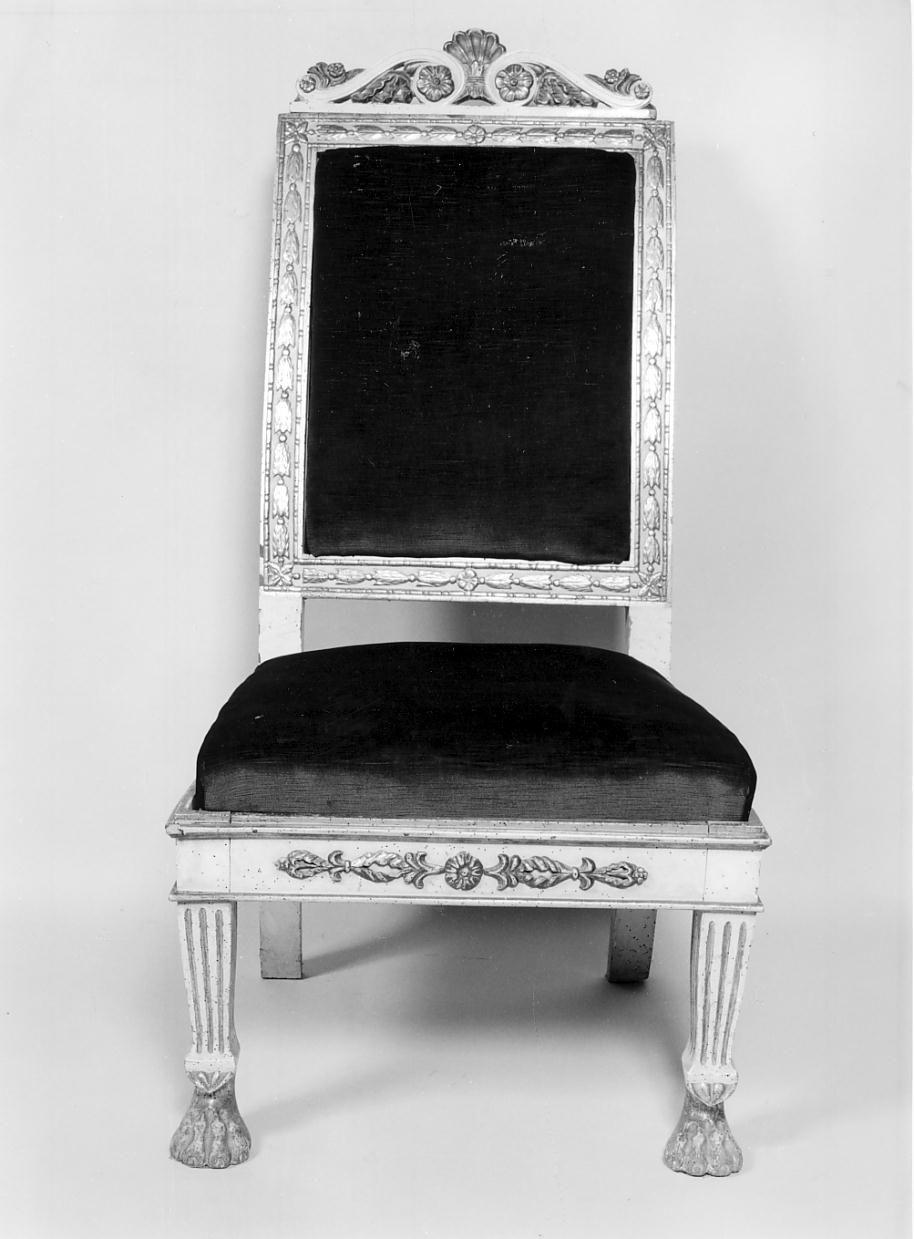 sedia, elemento d'insieme - ambito cremonese (prima metà sec. XIX)