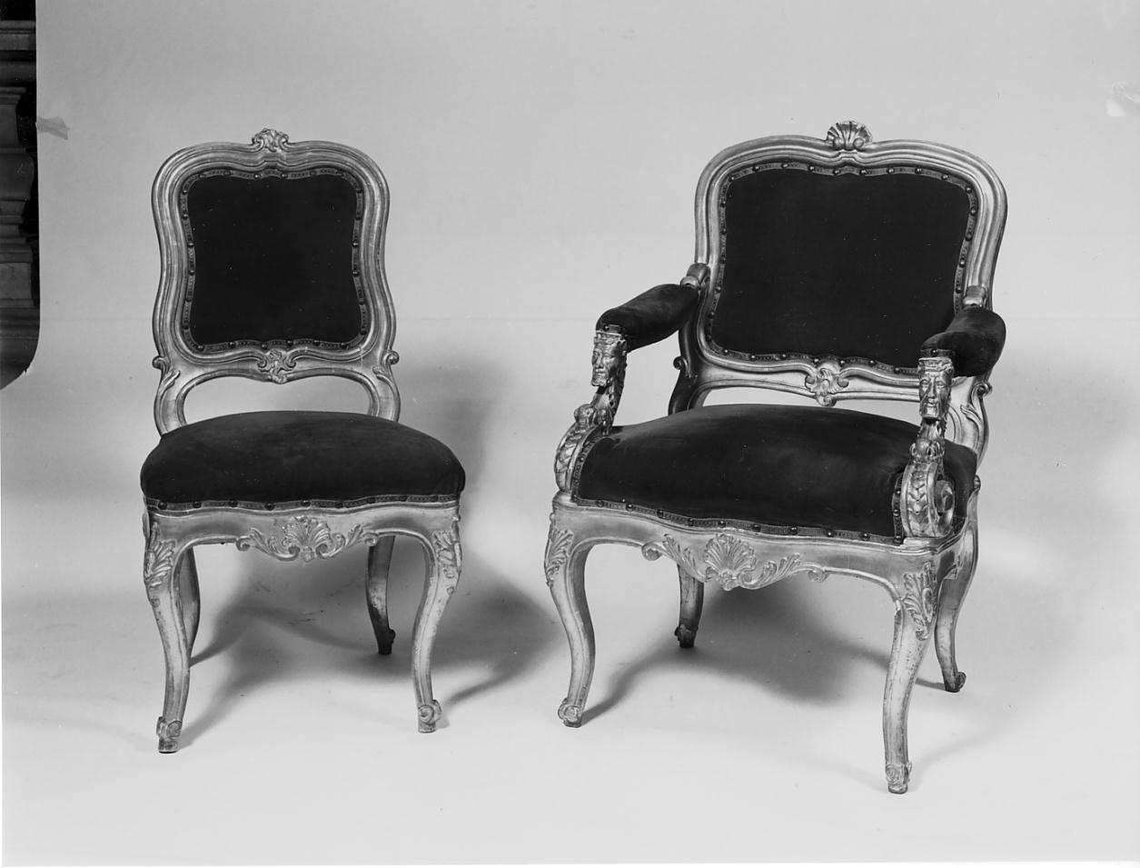 poltroncina, serie - manifattura lombarda (sec. XVIII)