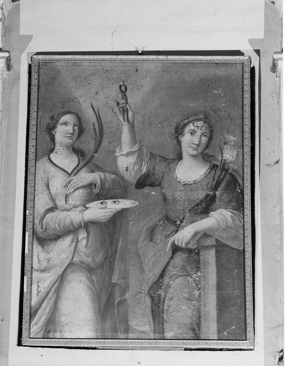 Santa Lucia e Sant'Apollonia (dipinto, opera isolata) - ambito lombardo (primo quarto sec. XVII)