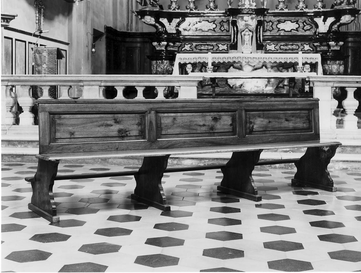 banco da chiesa, serie - manifattura lombarda (fine/inizio secc. XIX/ XX)