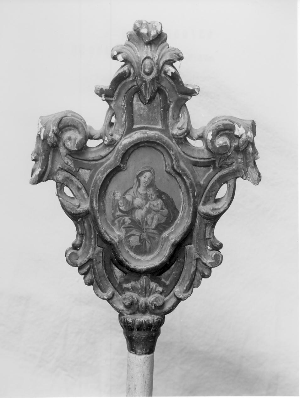 Madonna con Bambino e altri personaggi (mazza processionale, opera isolata) - manifattura lombarda (sec. XVIII)