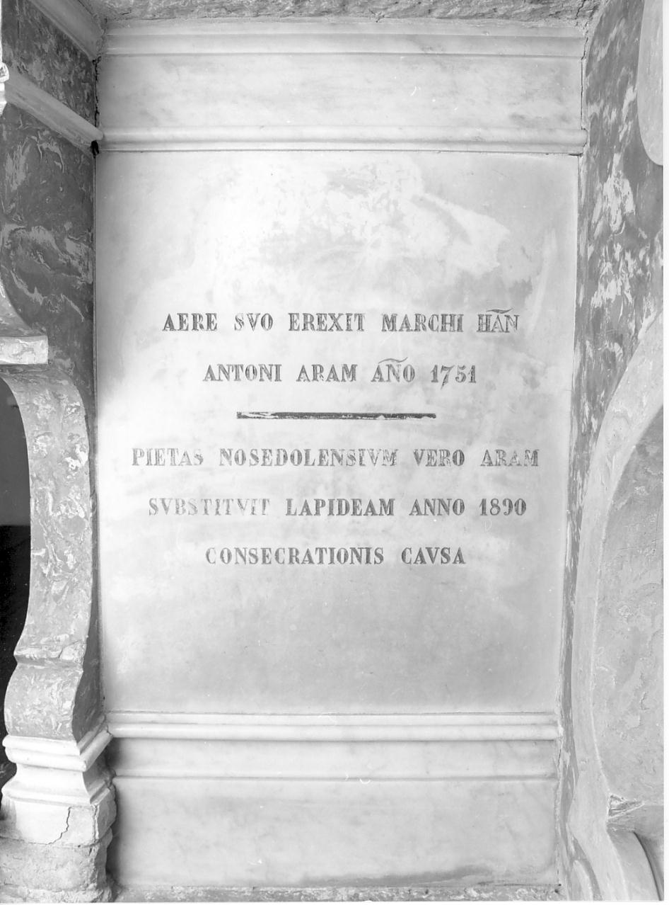 lapide commemorativa, elemento d'insieme - ambito mantovano (sec. XIX)