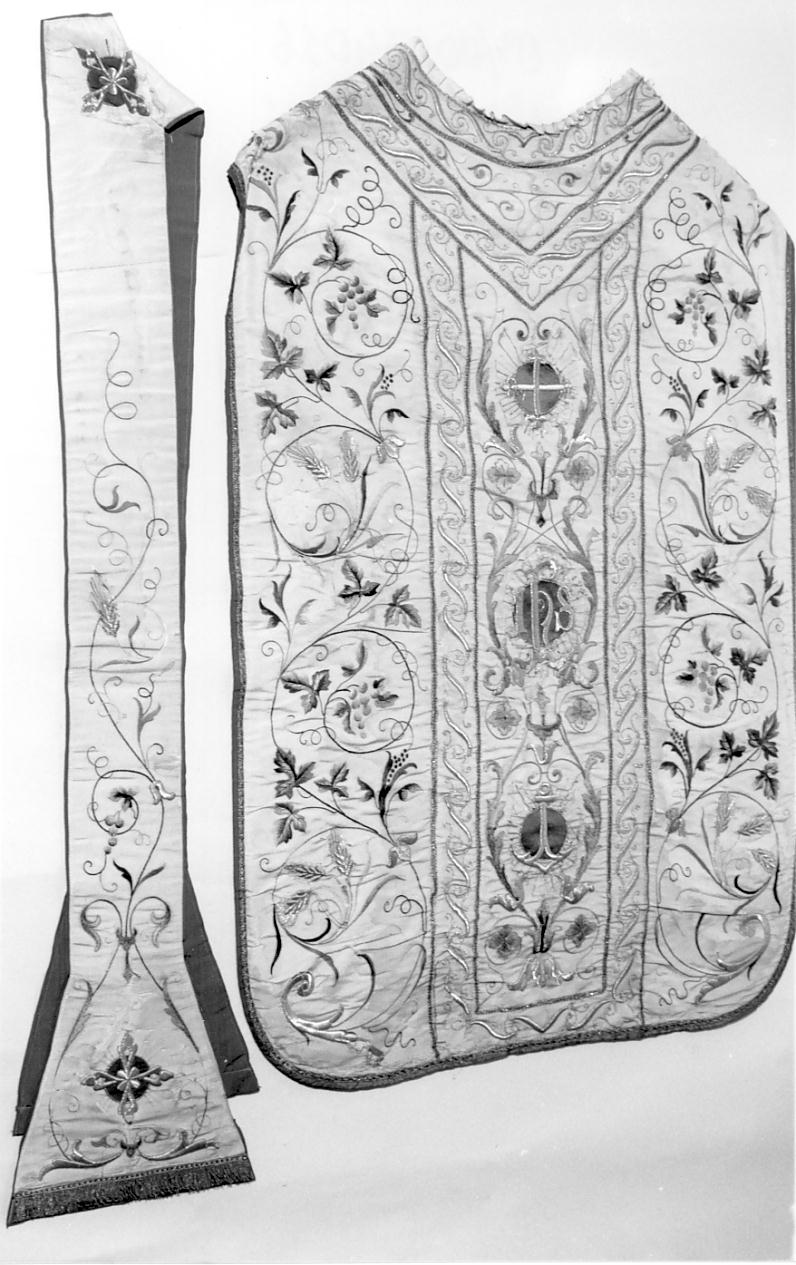 paramento liturgico, elemento d'insieme - manifattura italiana (terzo quarto sec. XIX)