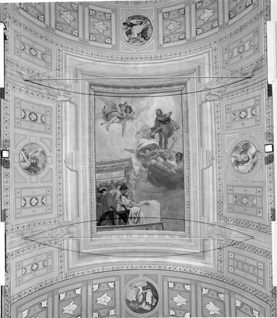 motivi decorativi a finti marmi/ geometrici/ angeli (decorazione pittorica, ciclo) - produzione bresciana (sec. XX)