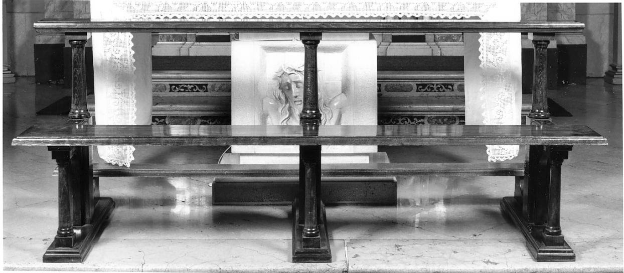 banco da chiesa, serie - produzione bresciana (prima metà sec. XX)