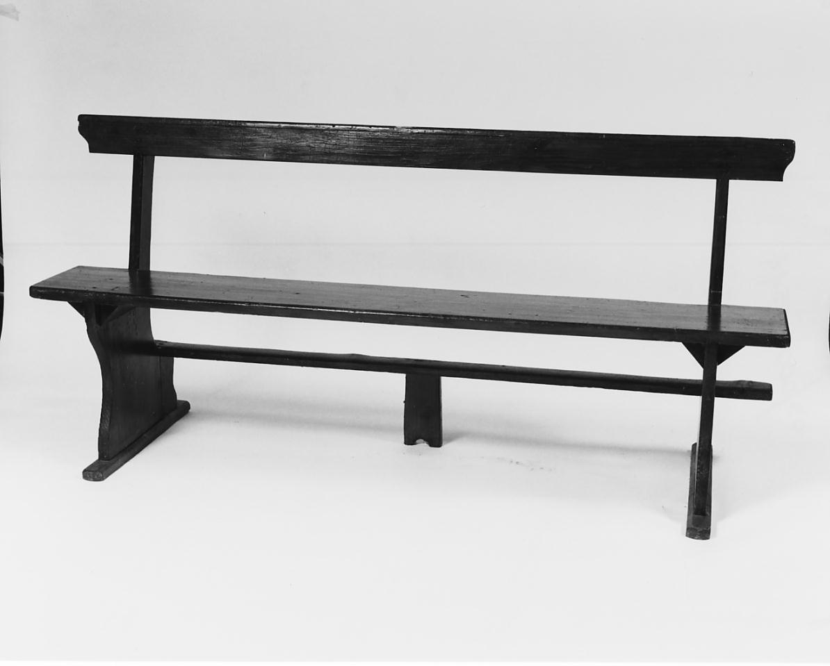 banco da chiesa, opera isolata - manifattura lombarda (seconda metà sec. XIX)