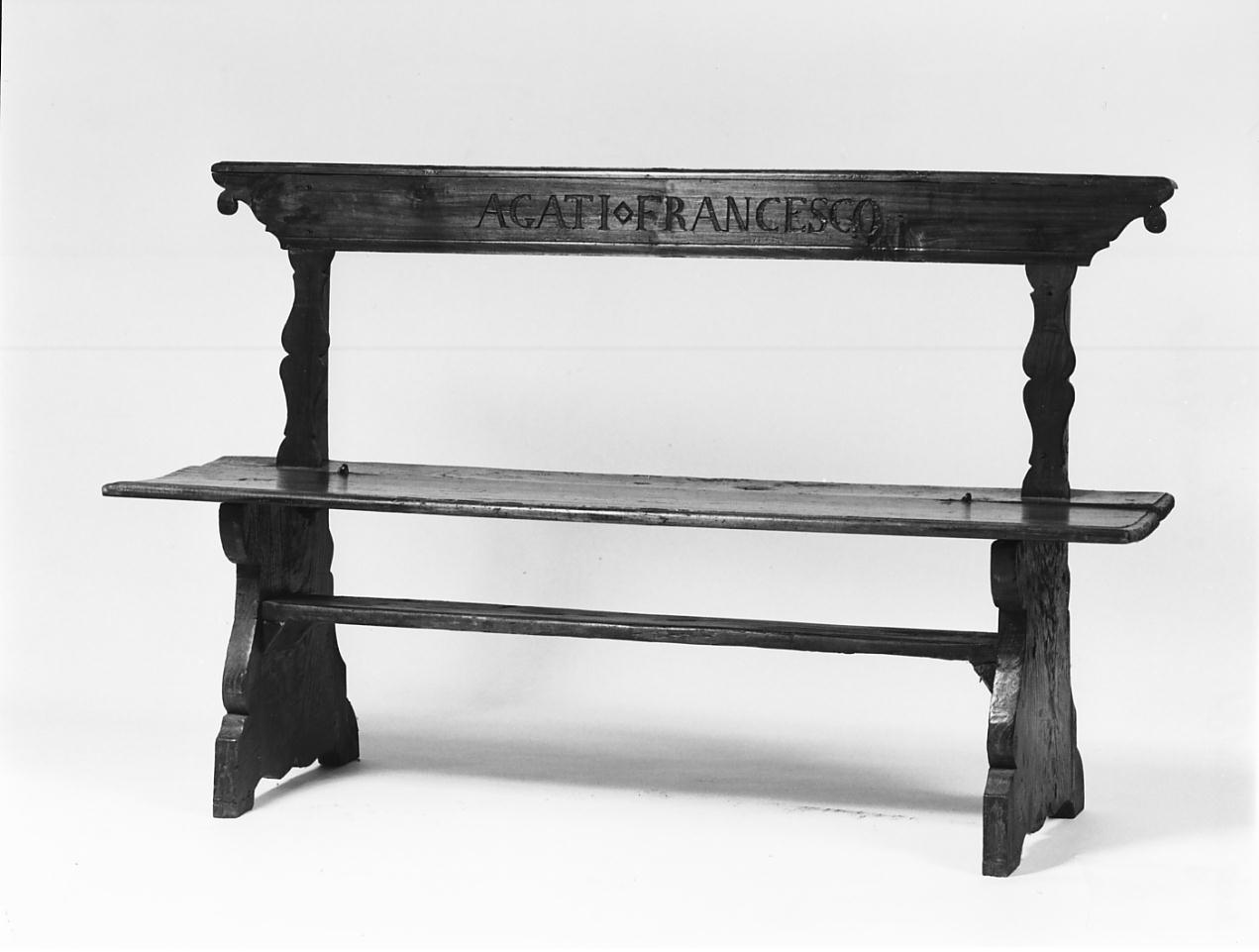 panca, opera isolata - manifattura lombarda (seconda metà sec. XIX)