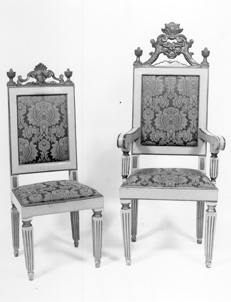 poltrona, insieme - manifattura lombarda (seconda metà sec. XIX)