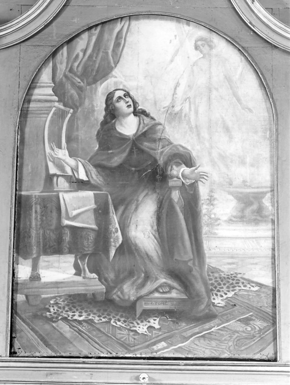 Santa Cecilia (dipinto, elemento d'insieme) di Tomè Giuseppe (sec. XX)
