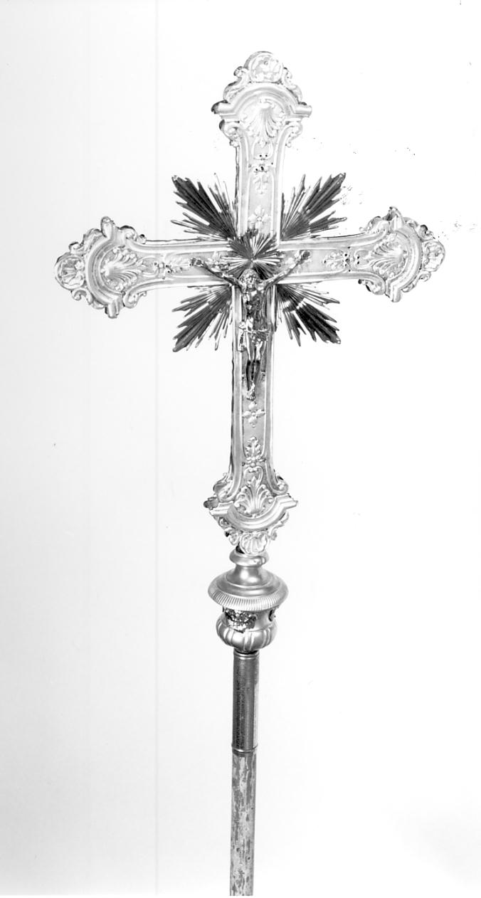 croce processionale, opera isolata - manifattura lombarda (ultimo quarto sec. XVIII)