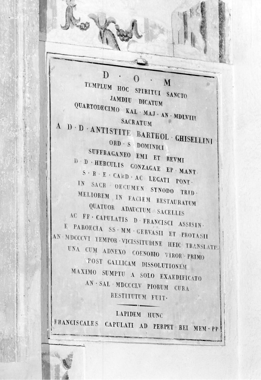 lapide documentaria, opera isolata - ambito mantovano (sec. XIX)