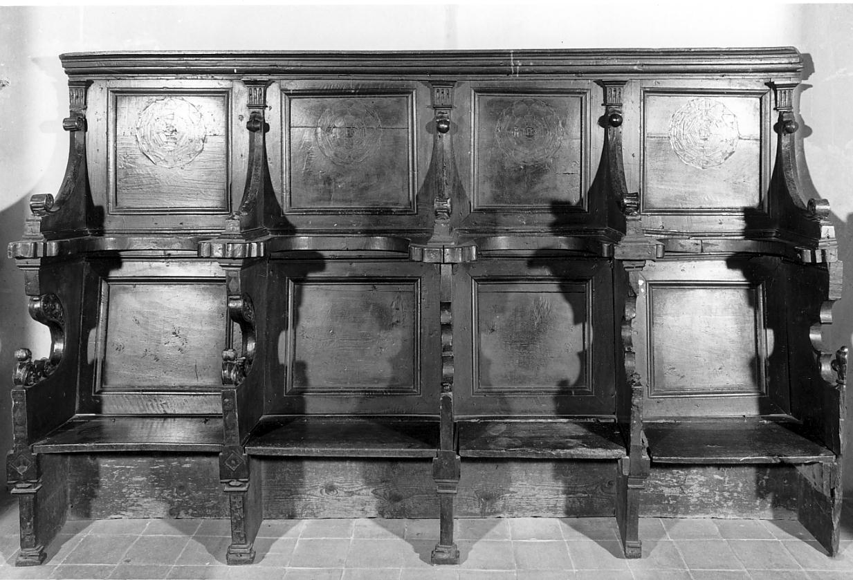 stalli del coro, serie - ambito bresciano (inizio sec. XVIII)