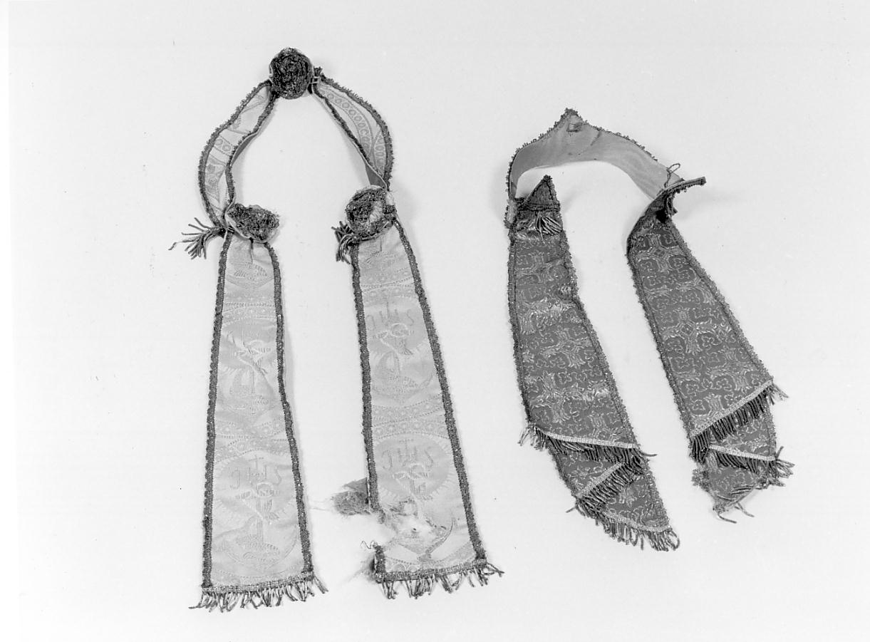 pesce / monogramma IHS (conopeo di tabernacolo, opera isolata) - ambito bresciano (inizio sec. XIX)