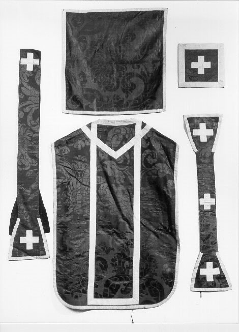 paramento liturgico, insieme - manifattura mantovana (prima metà sec. XX)