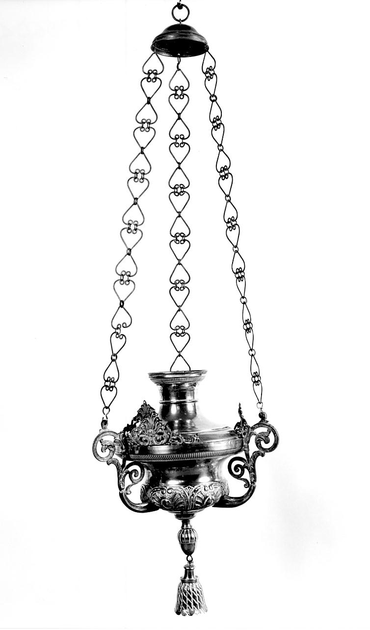 lampada pensile, opera isolata - produzione lombarda (sec. XIX)