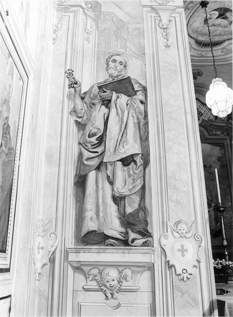 San Pietro e San Paolo (dipinto, elemento d'insieme) di Trainini Vittorio, Imperatori Carlo (metà sec. XX)