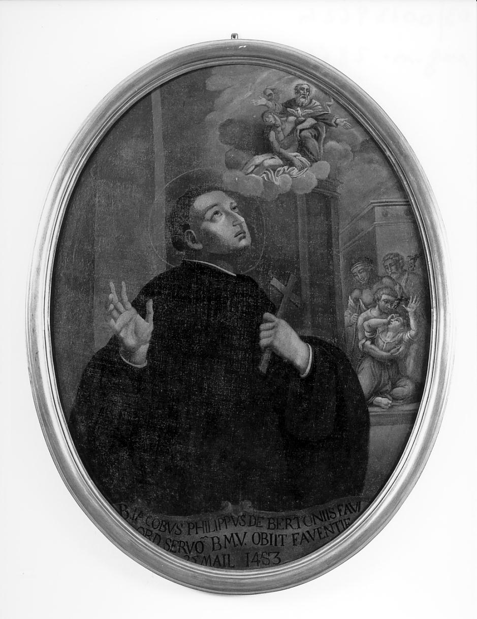 Beato Giacomo Filippo De' Bertoni libera un'indemoniata (dipinto, elemento d'insieme) - ambito lombardo (sec. XVIII)