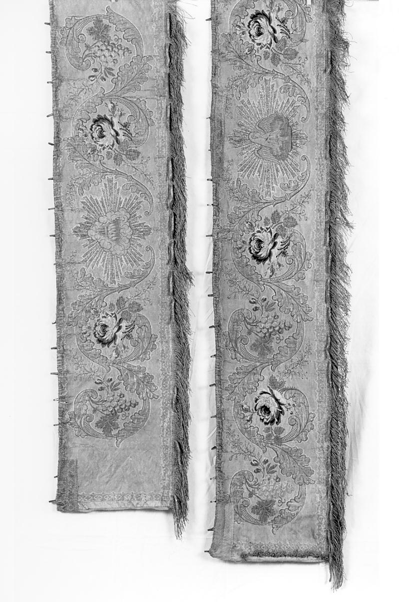 motivi decorativi vegetali/ simboli eucaristici/ simboli mariani (baldacchino processionale, serie) - manifattura cremonese (fine/inizio secc. XIX/ XX)