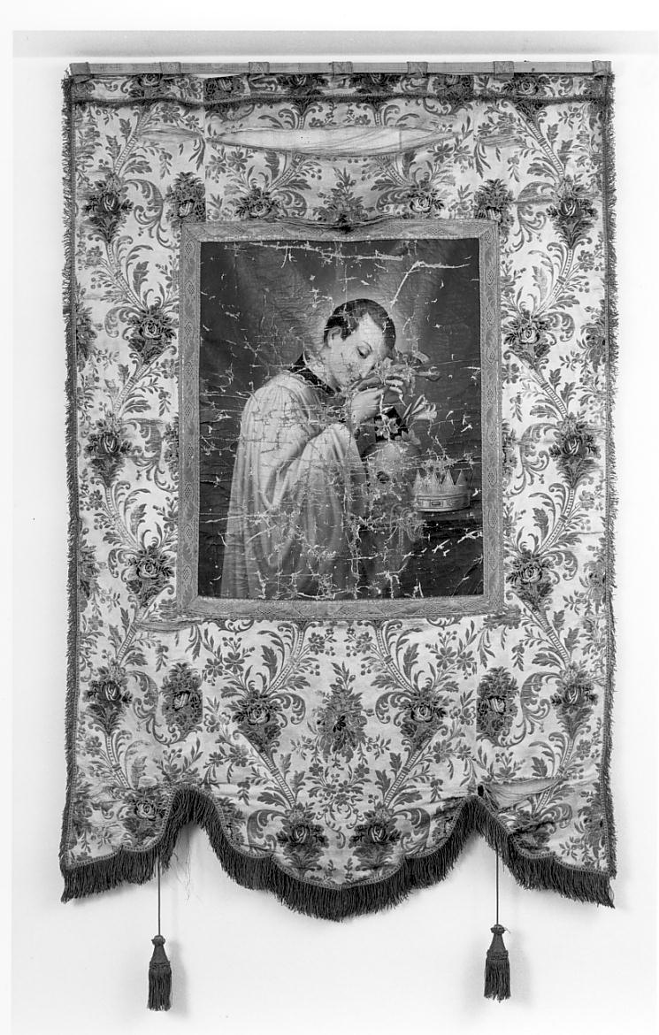 Immacolata Concezione/ San Luigi/ motivi decorativi vegetali (stendardo processionale, opera isolata) - manifattura cremonese (primo quarto sec. XX)