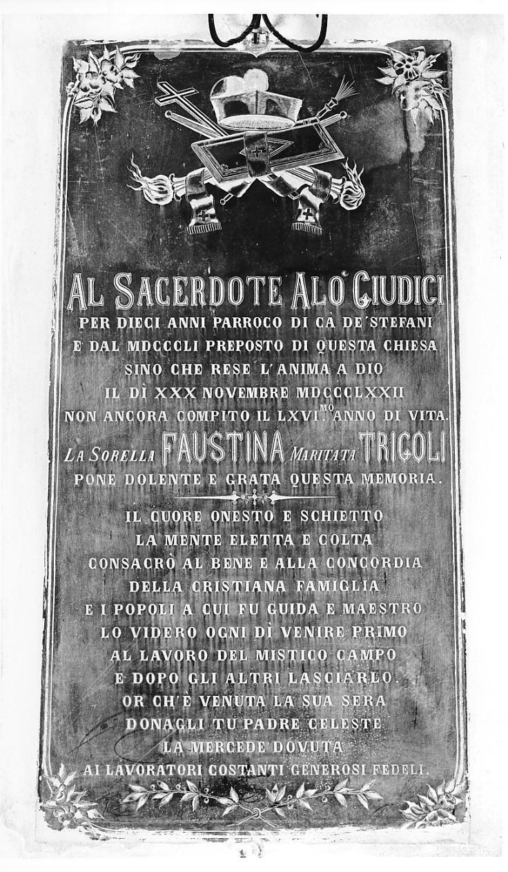 lapide, opera isolata - ambito cremonese (sec. XIX)