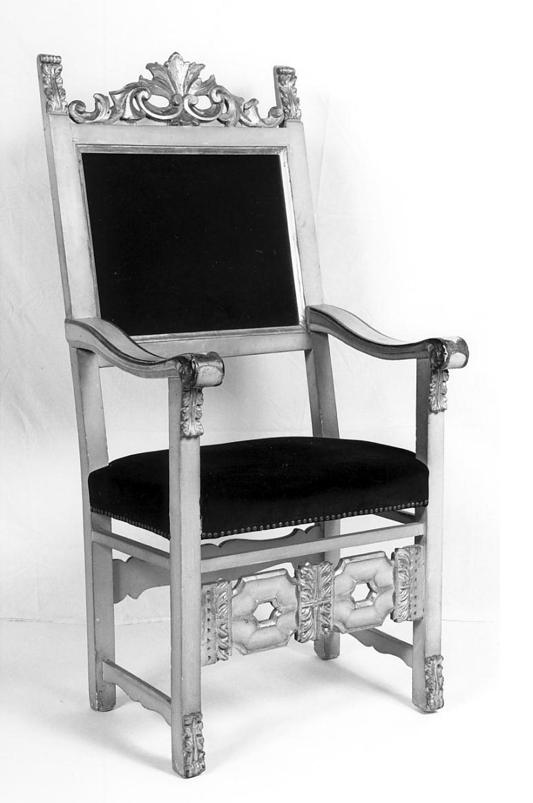 poltrona, elemento d'insieme - ambito cremonese (prima metà sec. XIX)