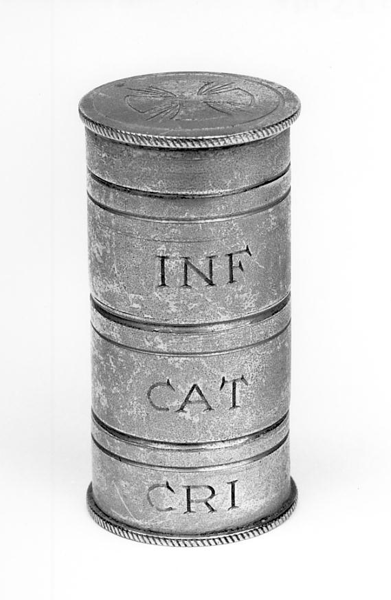 vasetti per oli santi, insieme - produzione lombarda (sec. XIX)