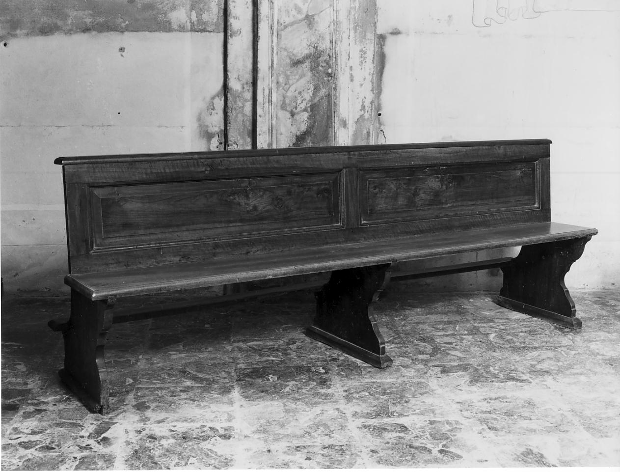 banco da chiesa, serie - manifattura lombarda (seconda metà sec. XIX)