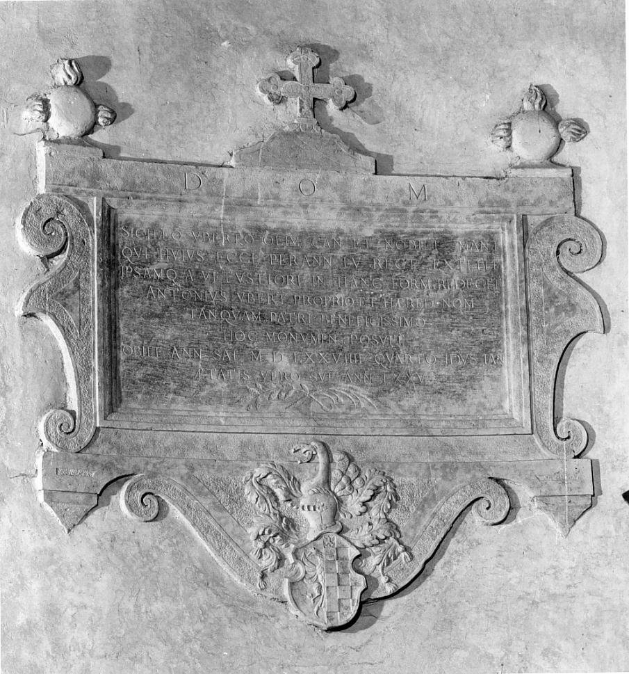 lapide commemorativa - ambito mantovano (sec. XVI)