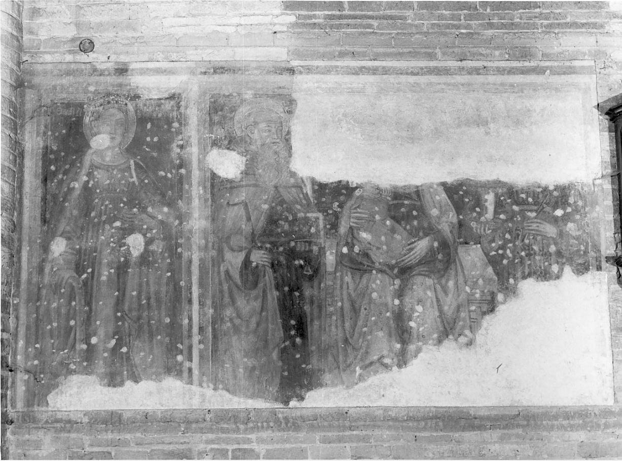 Santa Caterina d'Alessandria/ Madonna con Bambino tra San Pietro Apostolo e Sant'Antonio Abate (dipinto, elemento d'insieme) - ambito lombardo (secc. XIV/ XV)