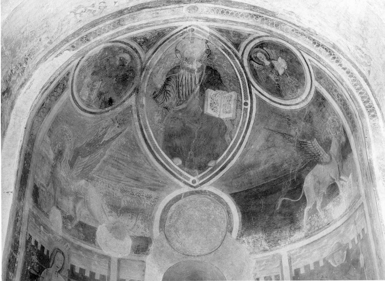 Cristo giudice tra i simboli degli Evangelisti (dipinto) - ambito lombardo (sec. XV)