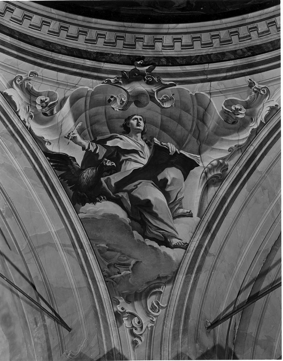 San Giovanni Evangelista (dipinto, elemento d'insieme) di Carloni Carlo Innocenzo, Mazza Antonio (seconda metà sec. XVIII)