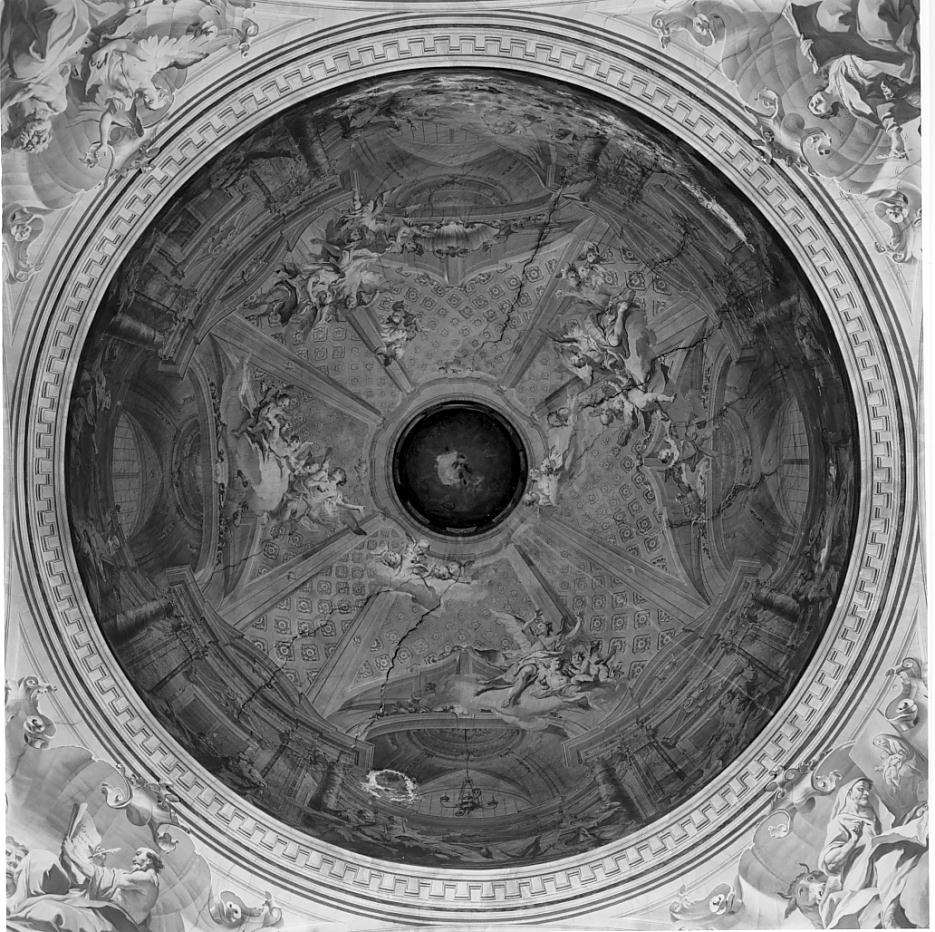 Discesa dello Spirito Santo su Maria Vergine e Apostoli (dipinto, complesso decorativo) di Carloni Carlo Innocenzo, Mazza Antonio (sec. XVIII)