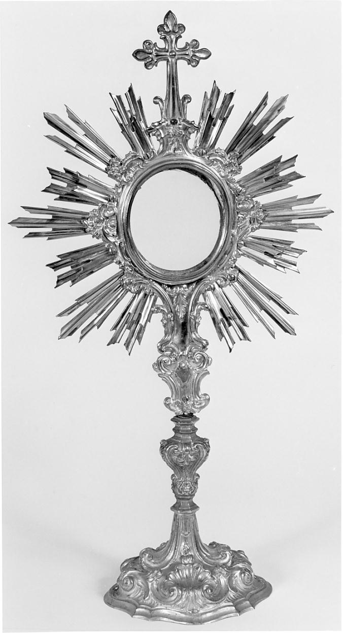 ostensorio - a raggiera, opera isolata - ambito bresciano (sec. XVIII)