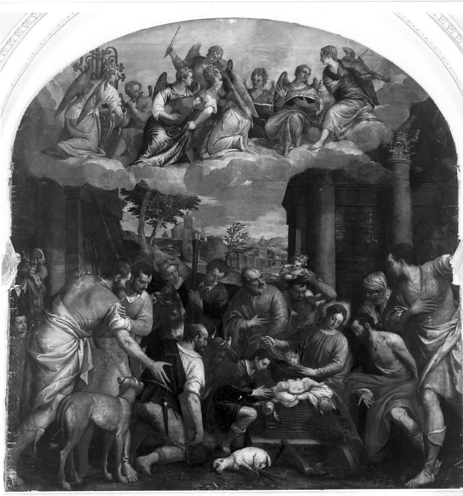 natività di Gesù (dipinto, opera isolata) di Caliari Carlo detto Caliari Carletto (sec. XVI)
