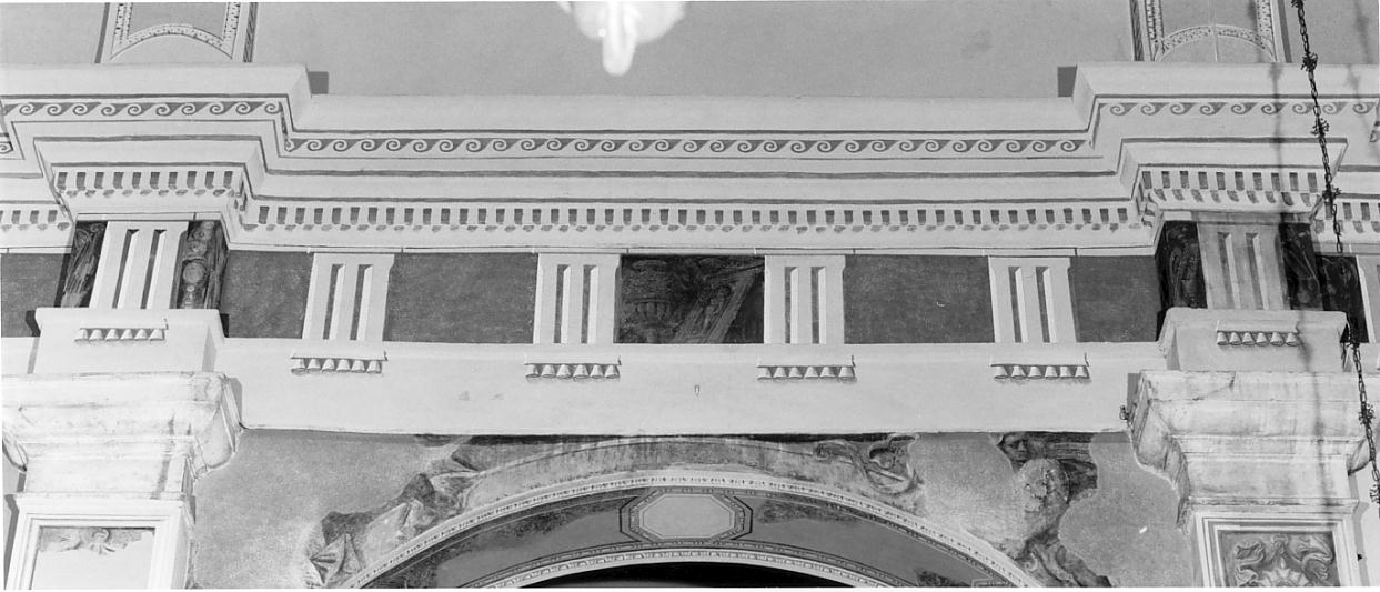 fregio con triglifi e metope (decorazione pittorica, elemento d'insieme) di Rossi Gerolamo, Bagnatori Pietro Maria detto Bagnadore (sec. XVI)