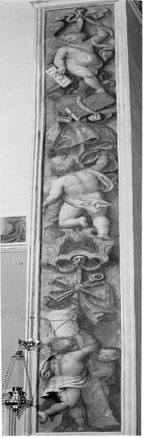 angioletti con simboli della Passione (decorazione pittorica, elemento d'insieme) di Rossi Gerolamo, Bagnatori Pietro Maria detto Bagnadore (sec. XVI)