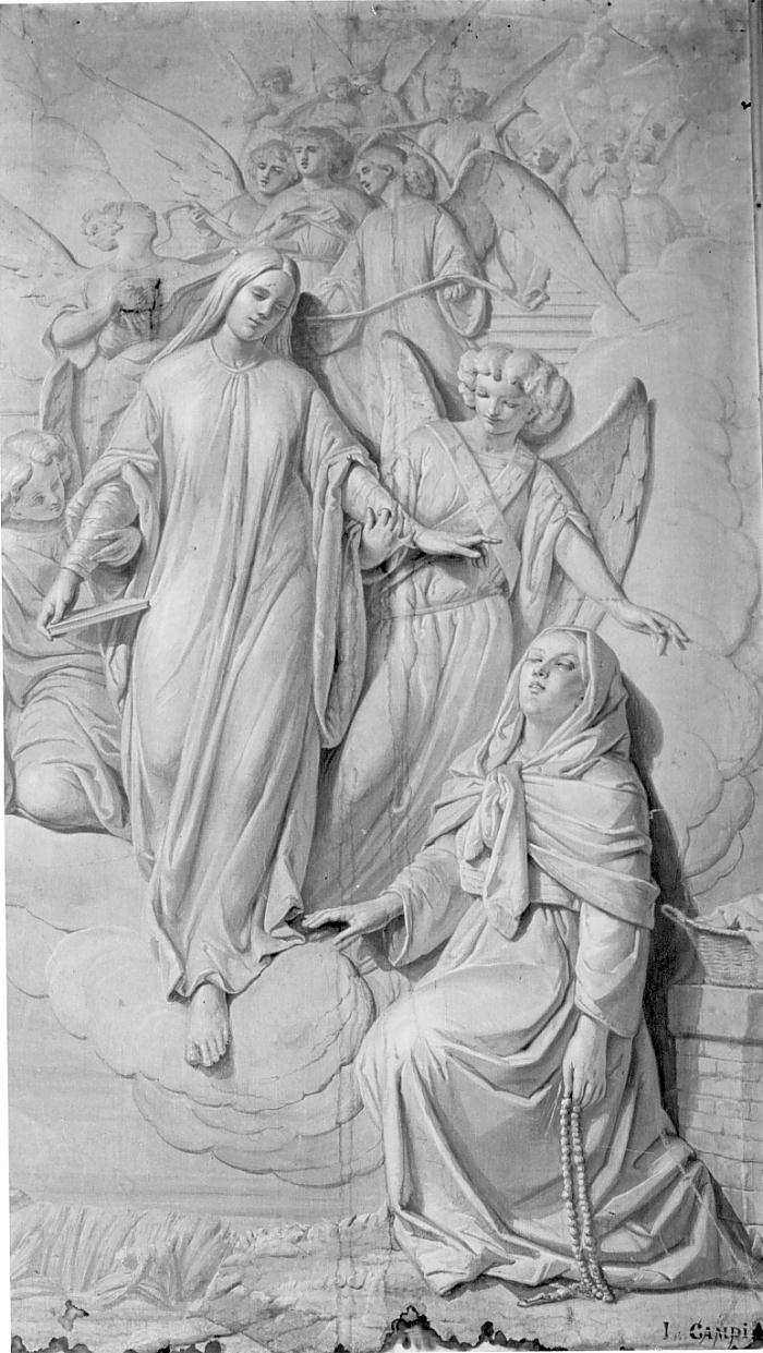 visione di S. Angela Merici a Budrazzo (dipinto, opera isolata) di Campini Luigi (sec. XIX)