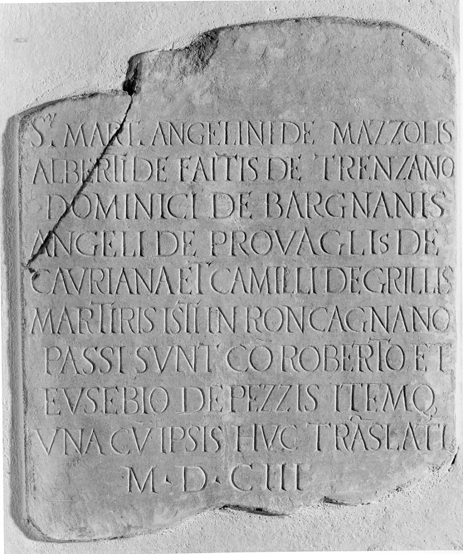 lastra, frammento - ambito bresciano (sec. XVII)