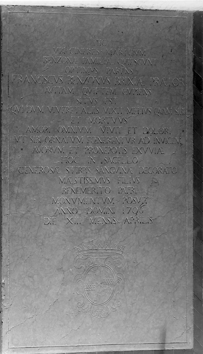 lapide tombale, opera isolata - ambito bresciano (sec. XVIII)