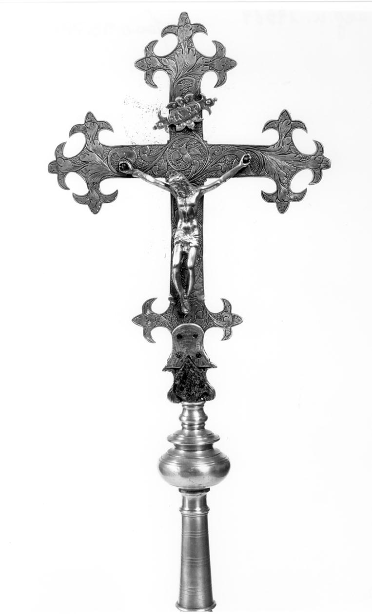 croce processionale, opera isolata - manifattura bresciana (seconda metà sec. XIX)