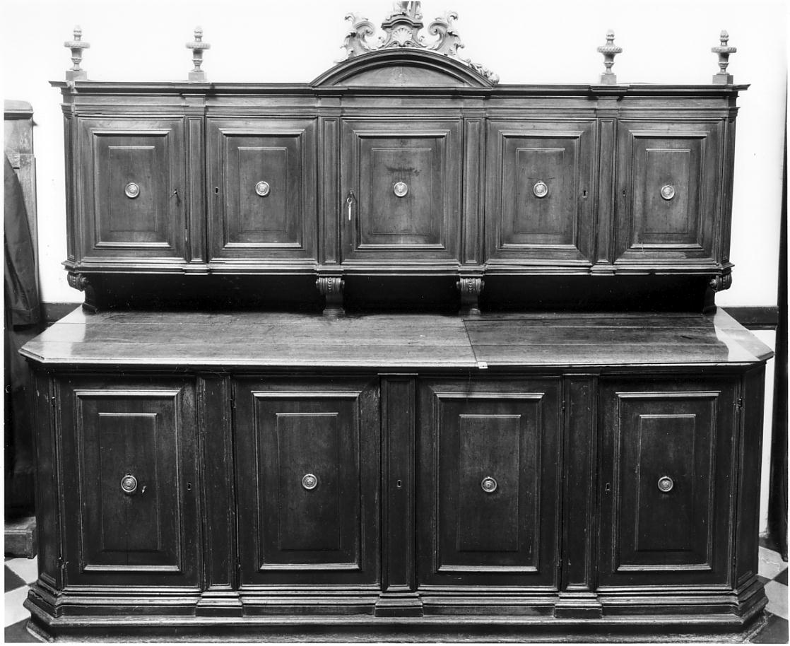 mobile da sacrestia, elemento d'insieme - manifattura bresciana (seconda metà sec. XVIII)