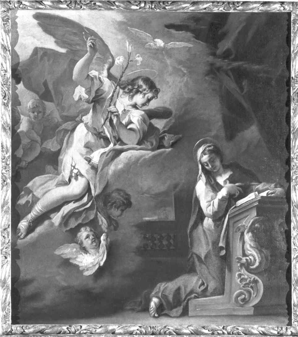 Annunciazione (dipinto, elemento d'insieme) di Ricci Sebastiano (sec. XVIII)