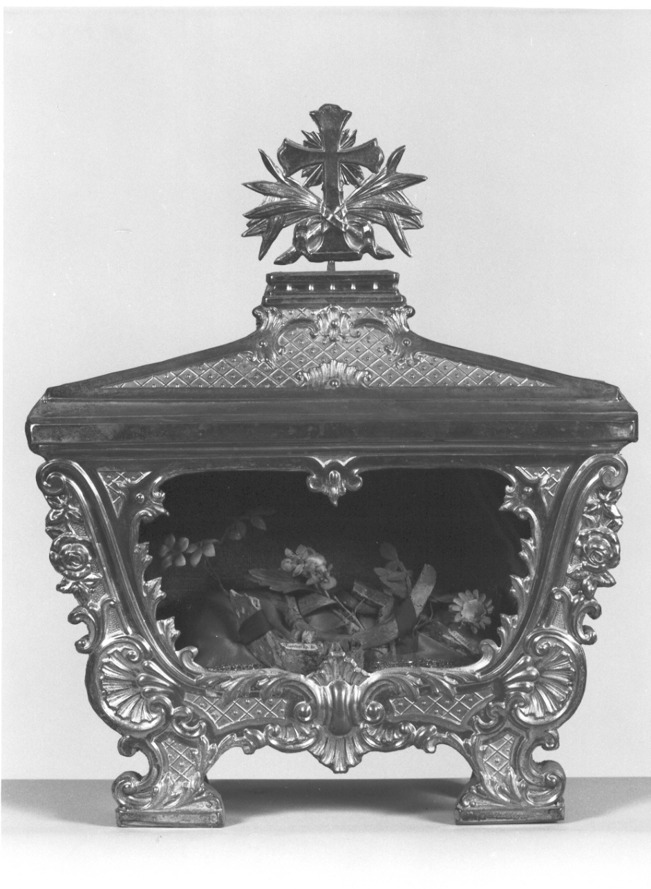 reliquiario a teca - a urna, opera isolata - ambito lombardo (seconda metà sec. XIX)